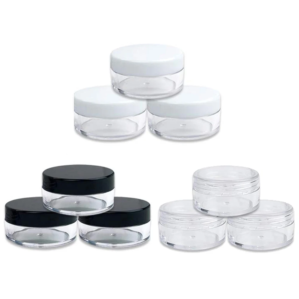 

500pcs 2g/3g/5g/10g/15g/20g Empty Plastic Cosmetic Makeup Jar Pots Clear Sample Bottles Eyeshadow Cream Lip Balm Containers