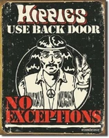 hippies use back door schonberg peace 60s retro wall art decor metal tin sign 20x30