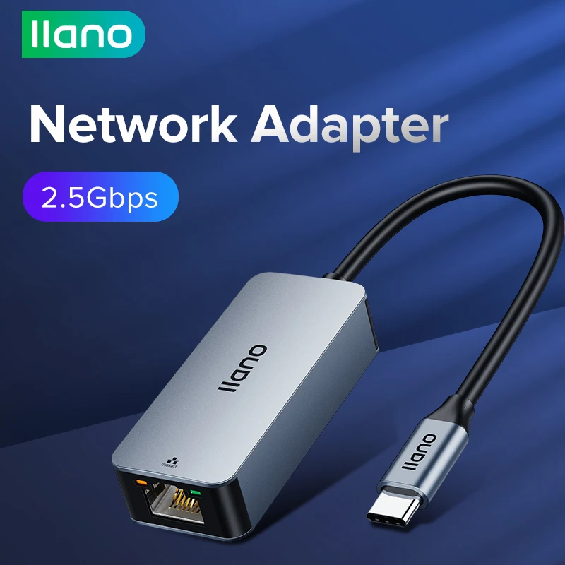Внешняя сетевая карта LLANO Проводная 2500 Мбит/с USB C 2 5G | Компьютеры и офис