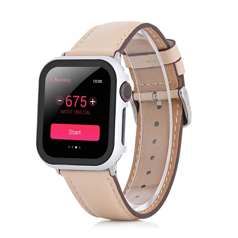 Чехол из закаленной пленки для Apple Watch Series 4, 3, 2, 1, ремешок, чехол 42 мм, 38 м, 40 мм, 44 мм, тонкий алюминиевый чехол, защита для iWatch 4