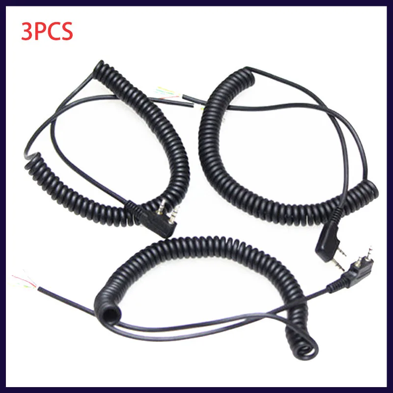 3 шт. 2pin 4 провода Динамик микрофонный кабель Линия для Baofeng UV5R Kenwood Linton YTY 8 мм радио