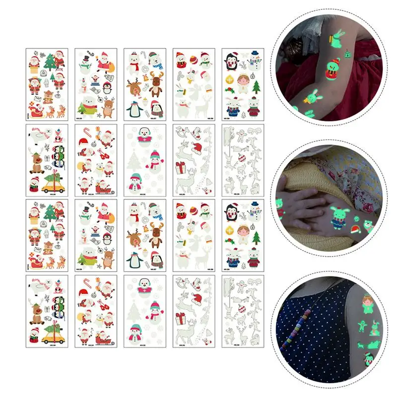 20 листов светящиеся наклейки на тело и лицо|Временные тату| |