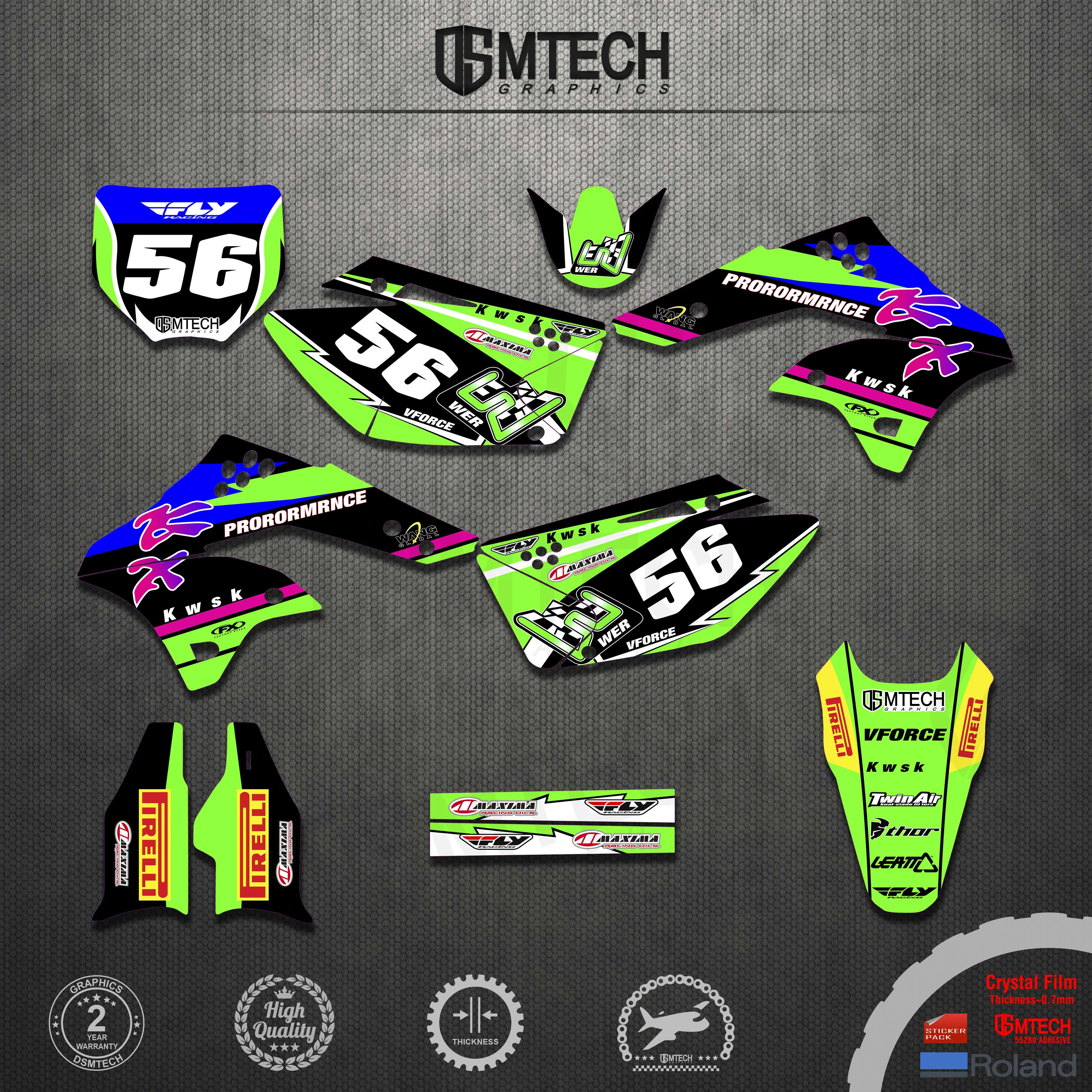 Наклейки DSMTECH Motocross KXF 250 наклейки графические наборы для Kawasaki KX250F KXF250 2006 2007