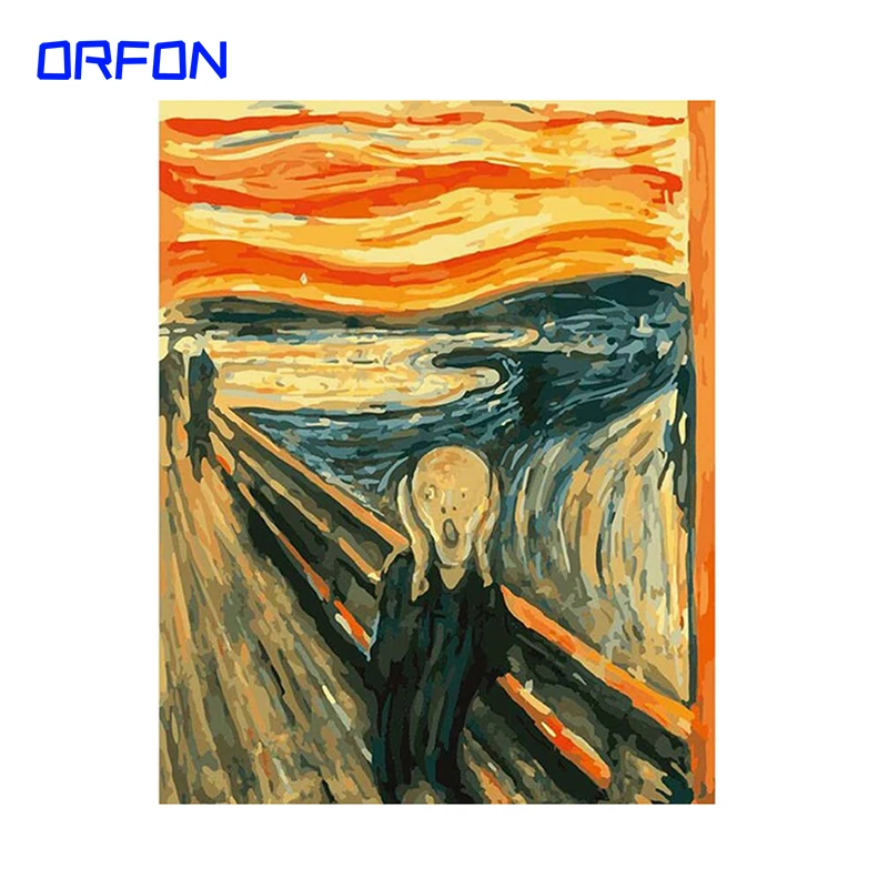 ORFON 40x50 см DIY картина маслом по номерам известная крик на холсте Безрамная фигура
