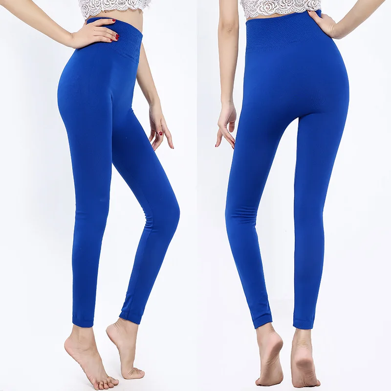 

Autumn and winter brushed thin velvet nine-point leggings women's outer wear high-waist seamless integrated thermal pants