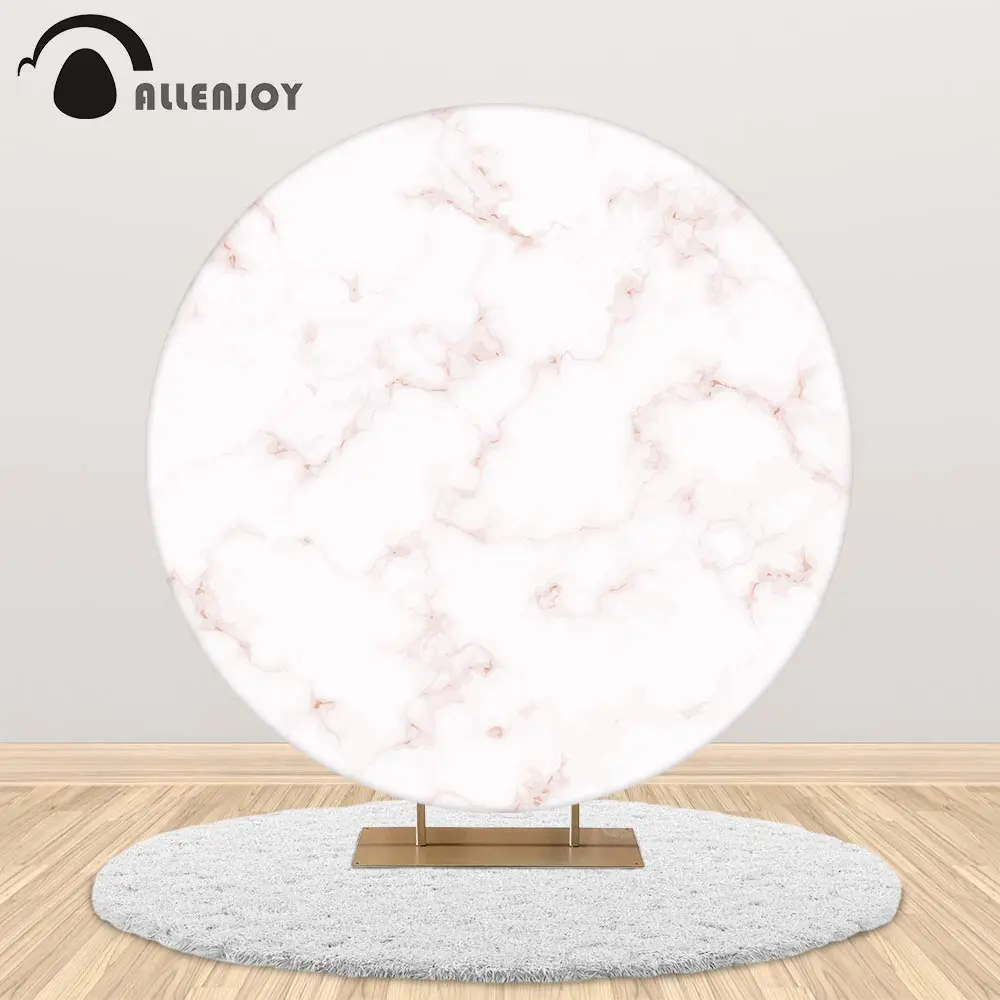 Allenjoy пользовательский круглый фон белый золотой мраморный текстурный узор