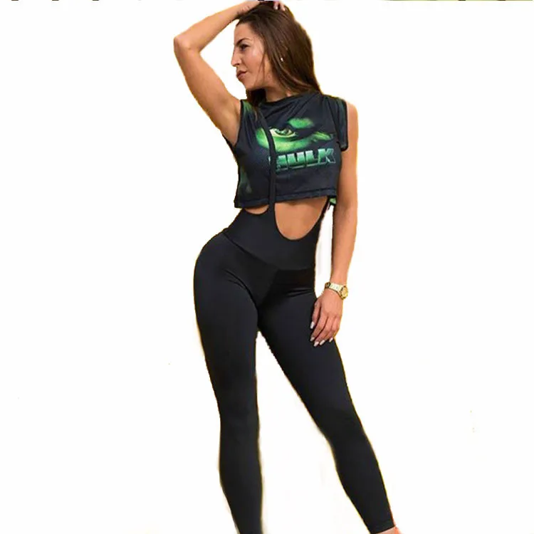 Плечевой ремень штаны для йоги колготки комбинезон фитнеса цельный костюм