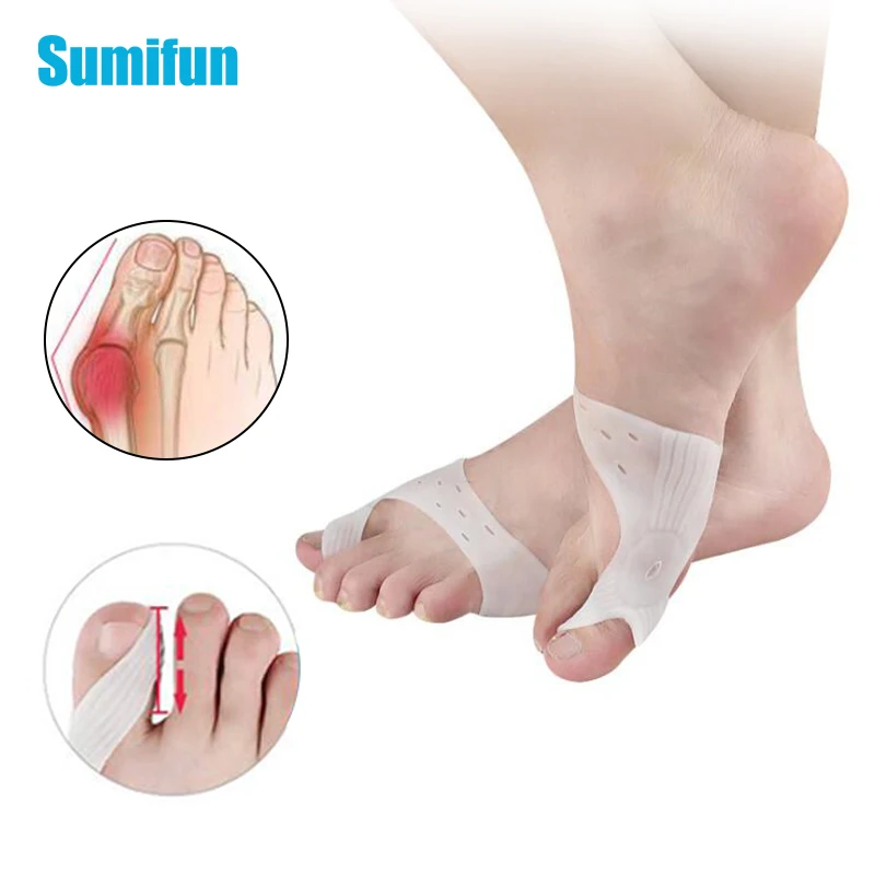 

2pcs Silicone Gel Toe Overlapping Orthopedic Bunion Corrector Protector Thumb Separators Hallux Valgus Braces Bone Pain Relief