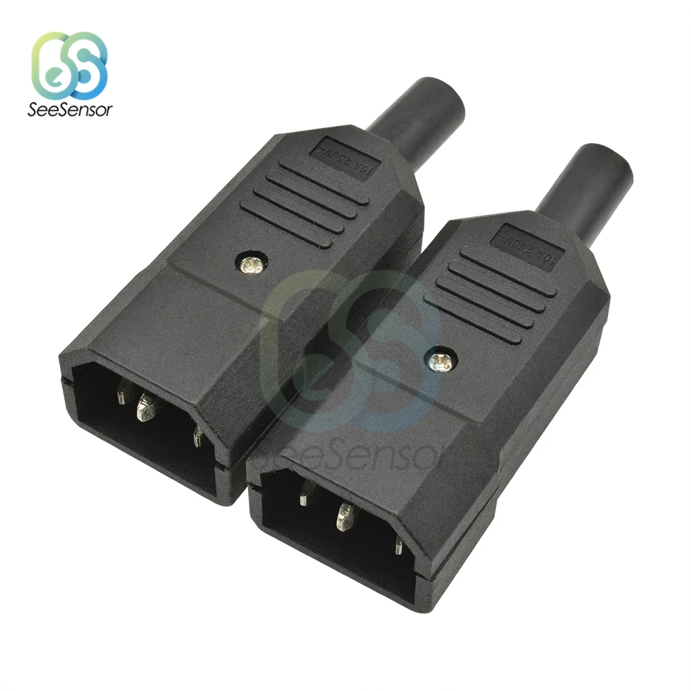 IEC прямой кабель Разъем C13 C14 черный женский/мужской разъем переменного тока 3 pin