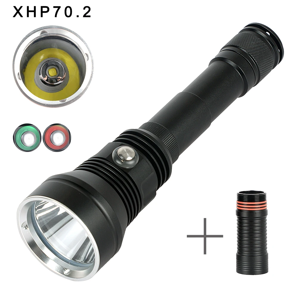 Высокая мощность XHP70.2 Профессиональная мощность ful IP8 Дайвинг флэш-светильник подводный 200 м Водонепроницаемый Подводное погружение фонарь светильник лампа использование 26650