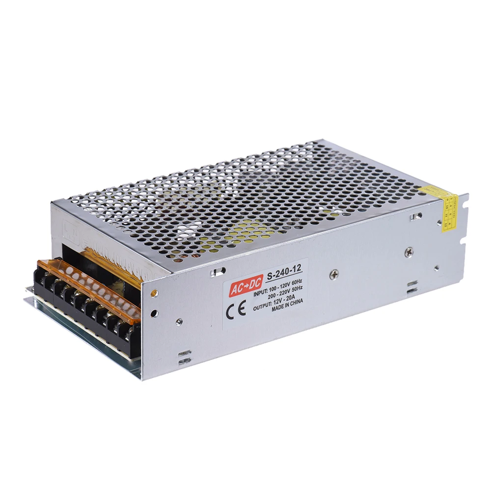 AC 110V/220V к DC 12V 240W 20A импульсный источник питания с двойным входом централизованный