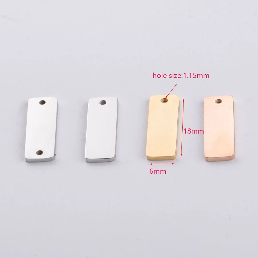 6x18 мм прямоугольная барная подвеска зеркальная полировка из нержавеющей стали