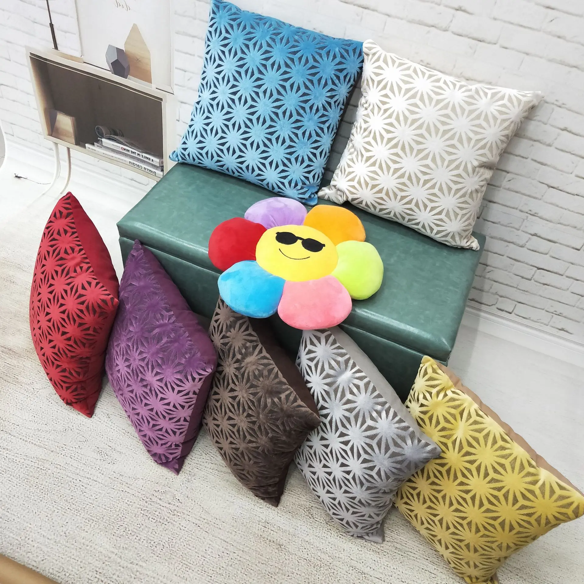 Новая плюшевая наволочка с вышивкой геометрические декоративные подушки