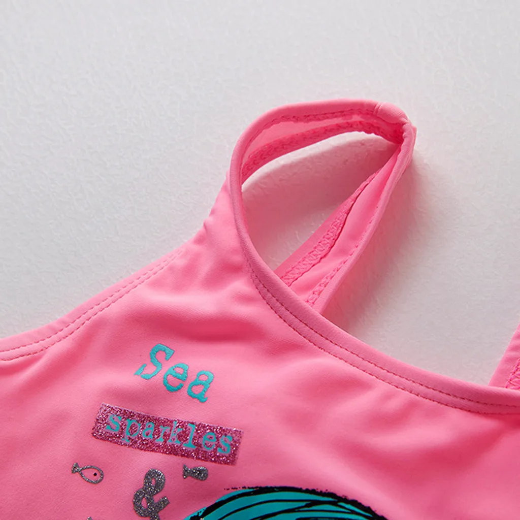 Новые детские летние пляжные бикини для маленьких девочек кавайный розовый