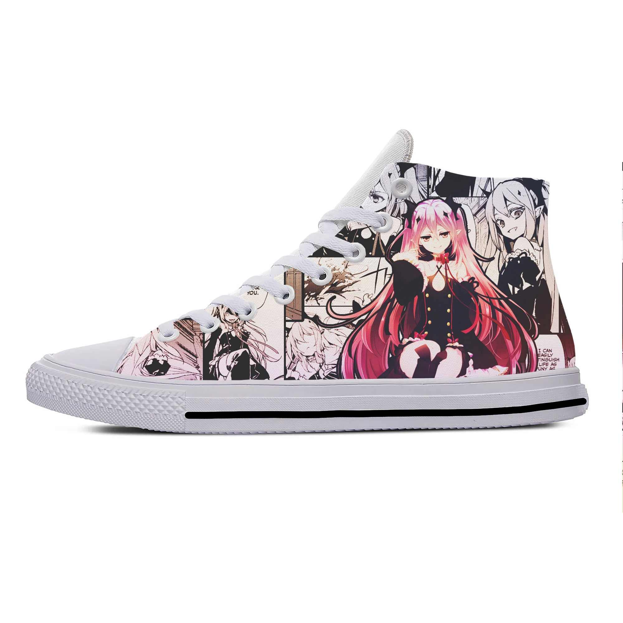 

Japanese Anime Manga Seraph Of The End Krul Tepes Casual Cloth Shoes High Top Lightweight Breathable 3D Print Men Women Sneakers