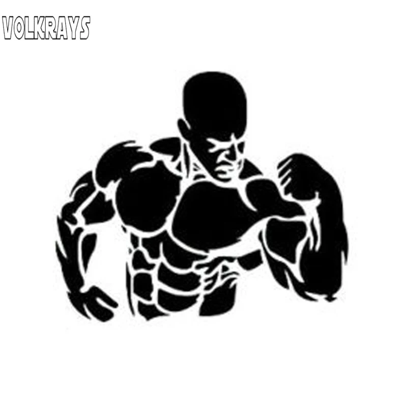 Volkrays Personality Car Sticker Muscle Man Accessories Reflective Waterproof Sunscreen Cover Scratches Vinyl Decal 8cm*10cm | Автомобили