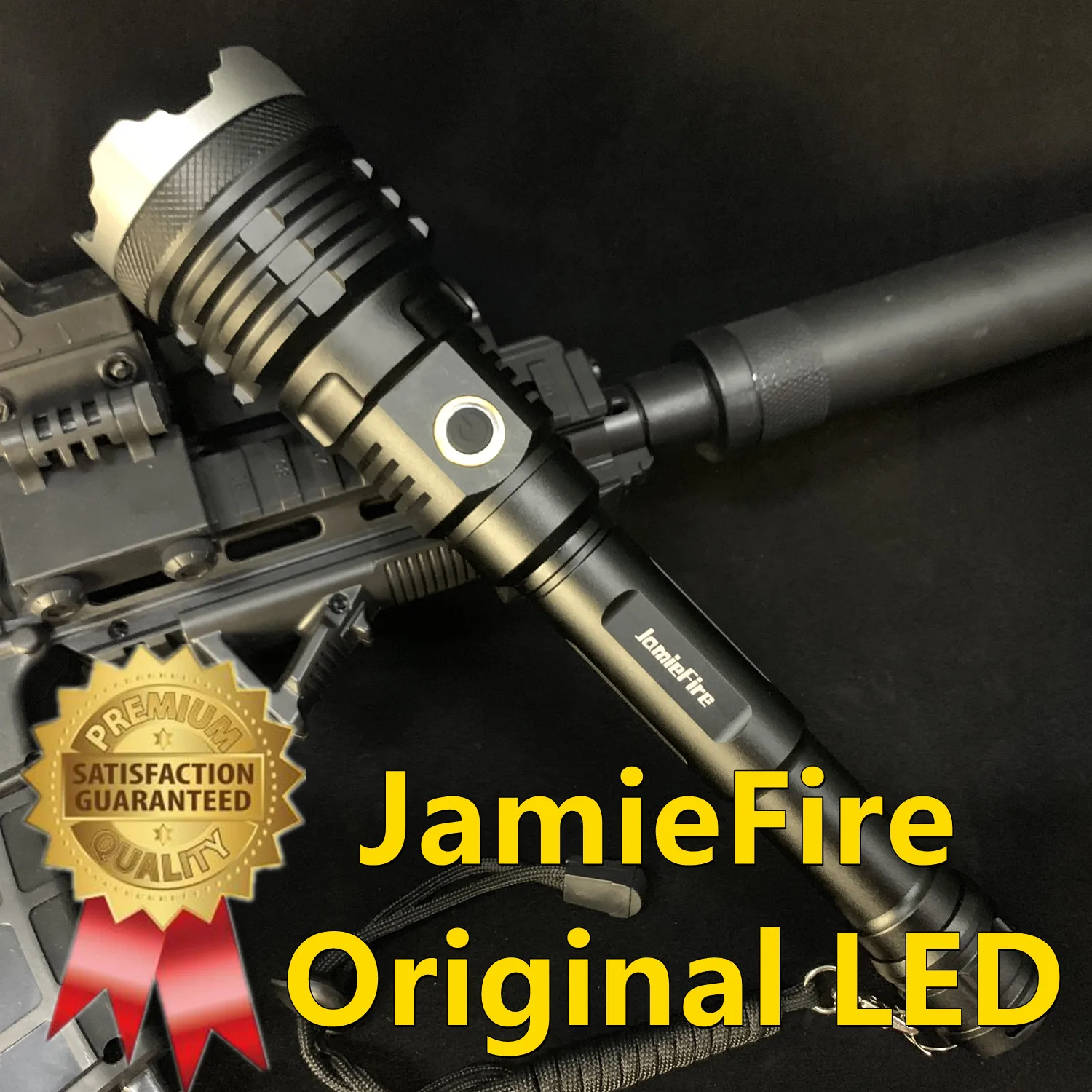 Фонарик Jamiefire LED с мощным светом, USB-зарядкой, тактическим освещением для охоты, поддержкой аккумулятора 21700, зумом и регулировкой яркости.