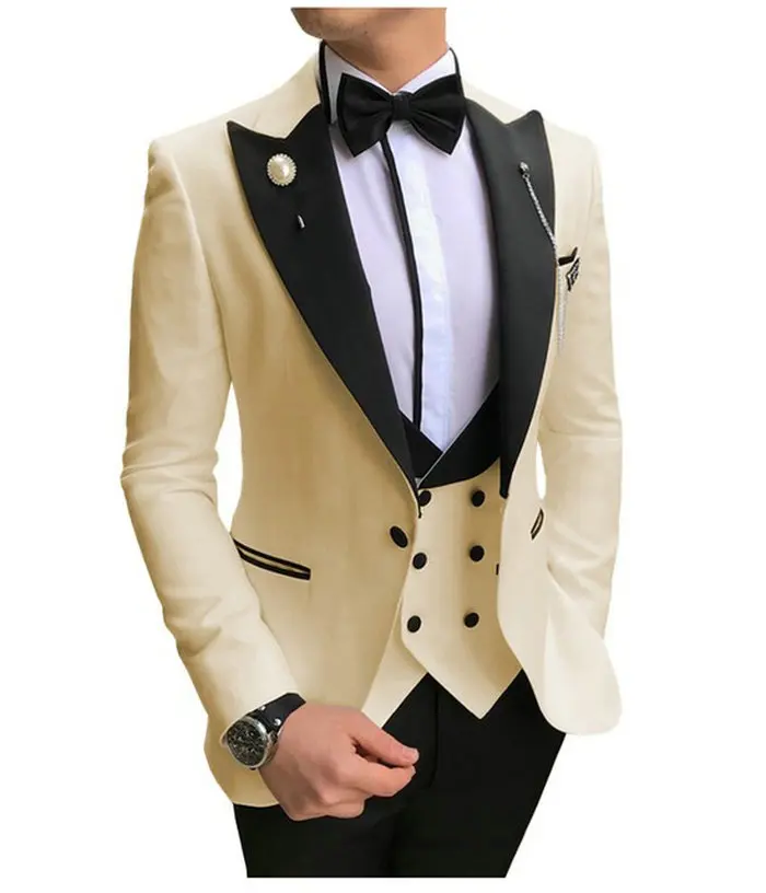 

2021 Latest Designs Men's Classic Navy Blue Suits For Wedding Groom Tuxedo Slim Fit Terno Masculino Prom Party Best Man 3 Pieces