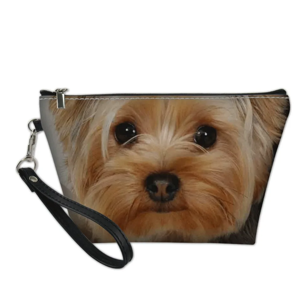 

Funny Women Makeup Bags With Yorkshike Terrier Animals Print PU Cosmetics Pouchs For Travel Ladies Pouch Case Bolsa De Mujeres