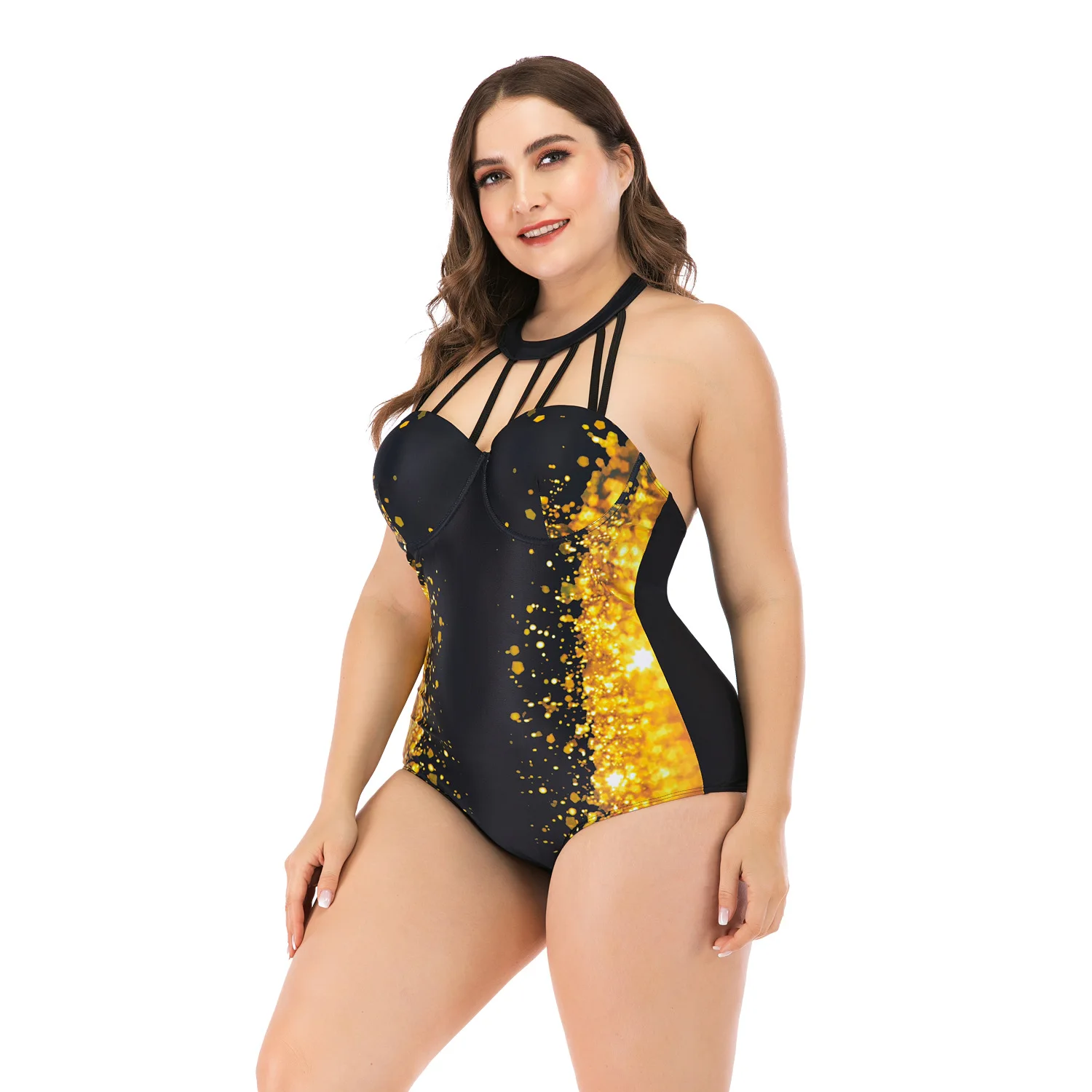 L-4XL Large Size 2020 Sexy Bikinis Set Women Plus Printing Padded Bra Bikini Split Body Swimsuit Beachwear Suit Swimwear |
