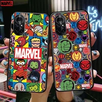 cartoon marvel clear phone case for huawei honor 20 10 9 8a 7 5t x pro lite 5g black etui coque hoesjes comic fash design