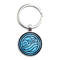2020 new avatar the last airbender keychain kingdom jewelry air nomad fire and water tribe pendant glass dome keychain