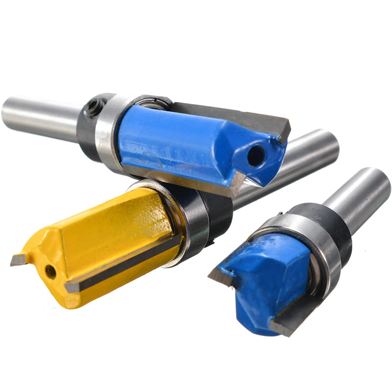 

3pcs/set 1/4'' Shank Flush Trim Bit Woodworking Milling Grooving Cutter Bearing Flush Trim Router Bit Power Tool Accessories