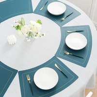 high end fan shaped round table placemat waterproof and oil proof anti scald heat insulating chinese tableware mat