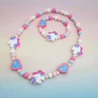 children jewelry new cute cartoon wooden flower animal child sweater necklace bracelet for girls gifts kids birthday gifts