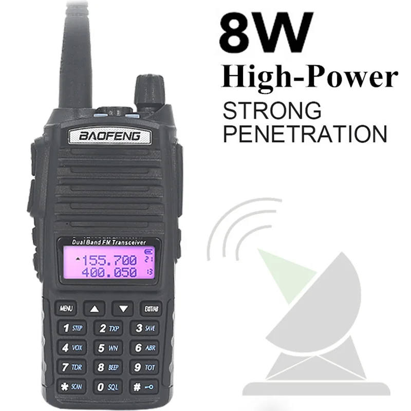 Портативная рация BaoFeng UV-82 Walkie-Talkie 8 Watt Гарнитура Walkie Talkie 10 KM Baofeng UV82 W Radio UV 9r Ham Hf