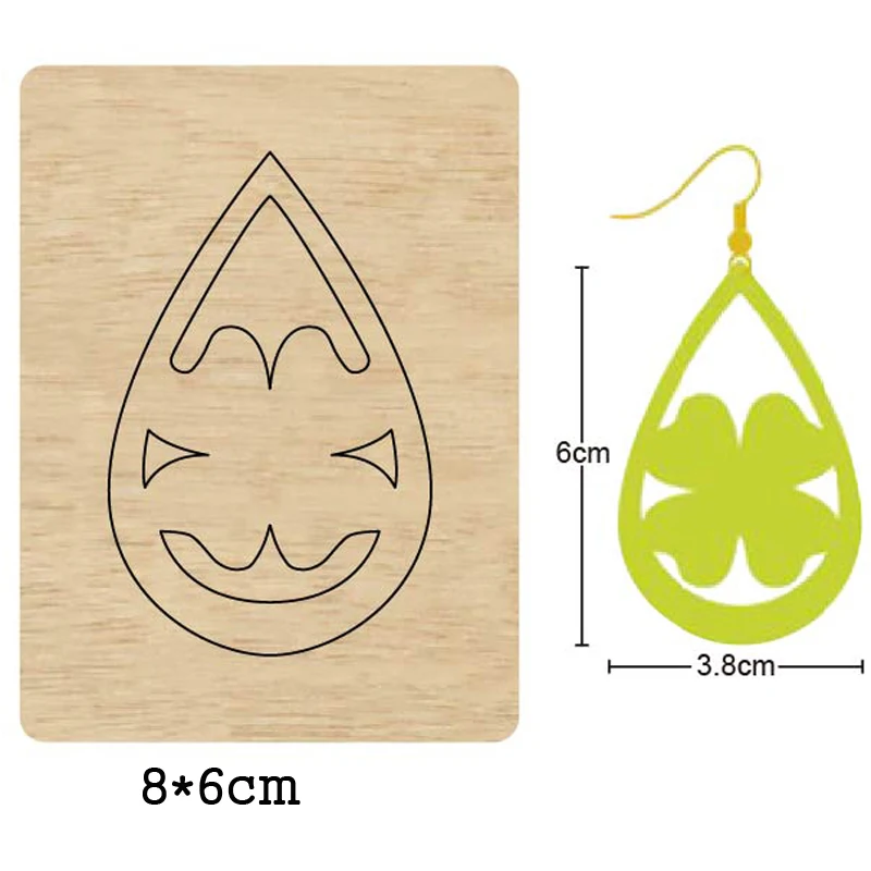 

Clover Four Leaf Dangler Earrings Wooden Mold Dies DIY Leather Cloth Paper Craft Fit Common Die Cutting Machines on the Market
