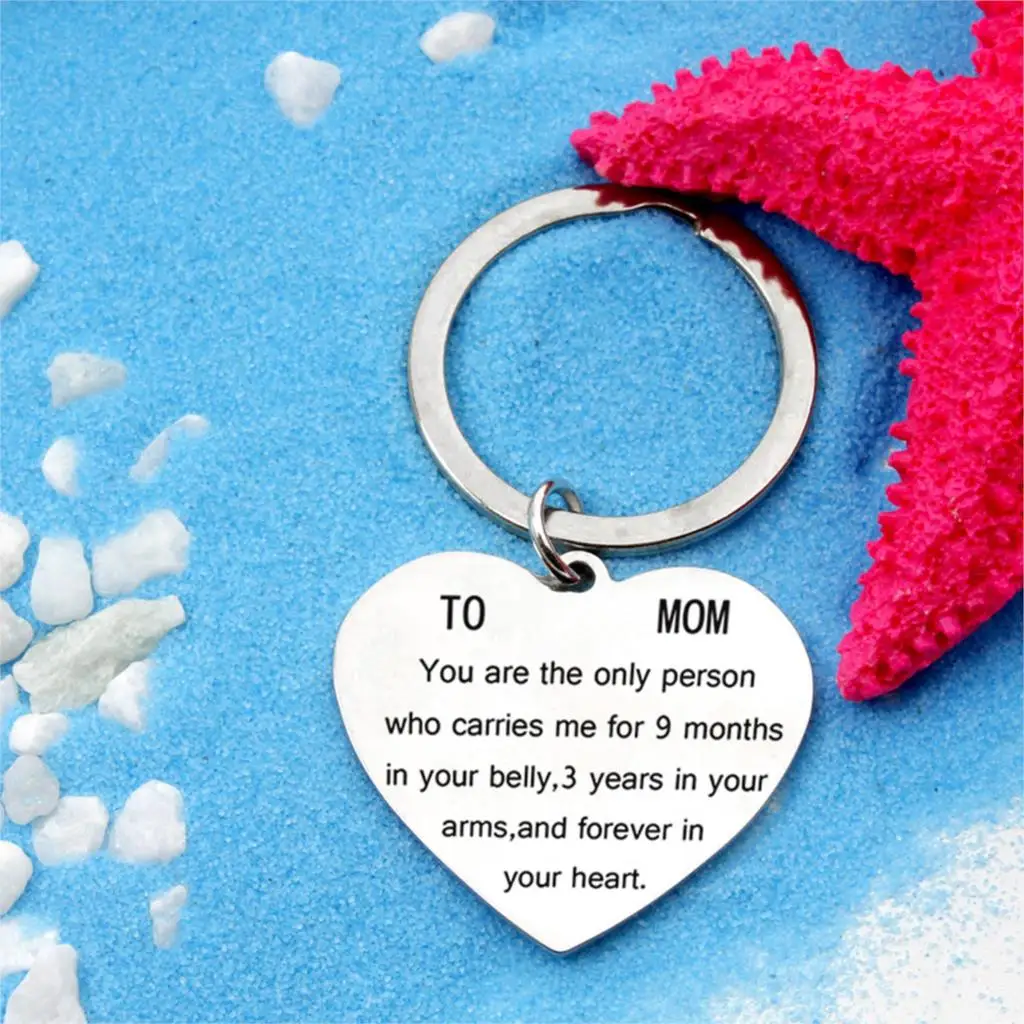 

Heart Shaped Engraved Letters Silver Color key Chain love Pendant To Best Mum Mother's Day Gift Thanks Gift Jewelry Key Chain