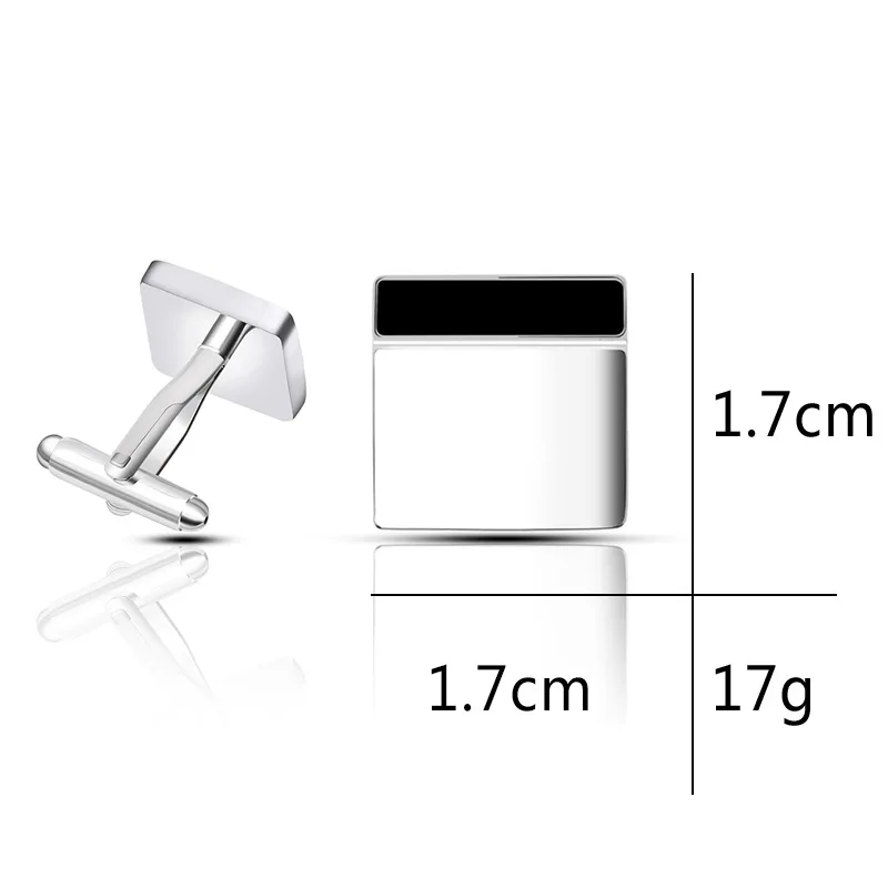 

Simple proposal square black and white stitching French men's business shirt cufflinks, marriage, high-quality gift accessories