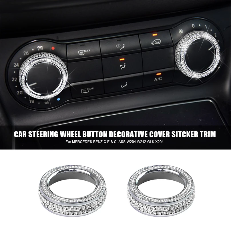 Алмазная Автомобильная консоль ручка кондиционера Накладка для Mercedes Benz A B Class GLA