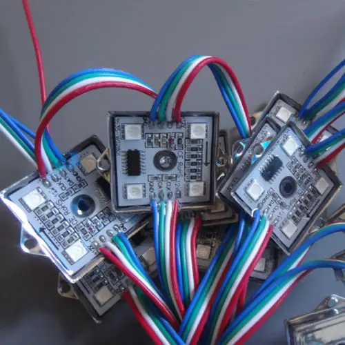 60 шт. WS2801 IC RGB светодиодный пиксельный модуль квадратный IP68 Водонепроницаемый 5050