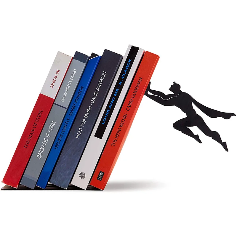 

Superhero Bookend Figurines DC Superheros Statue Sculpture Metal Bookshelf Decor Desktop Ornament Home Decoration Crafts