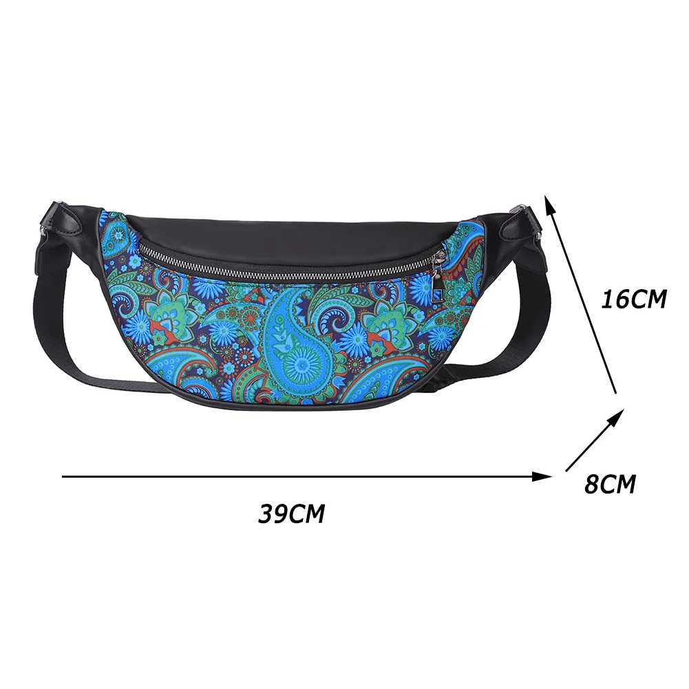 

Fashion Women Gradient Color Zipper Waist Shoulder Bag Fashion PU Leather Messenger Pack Casual Fanny Chest Belt Purse