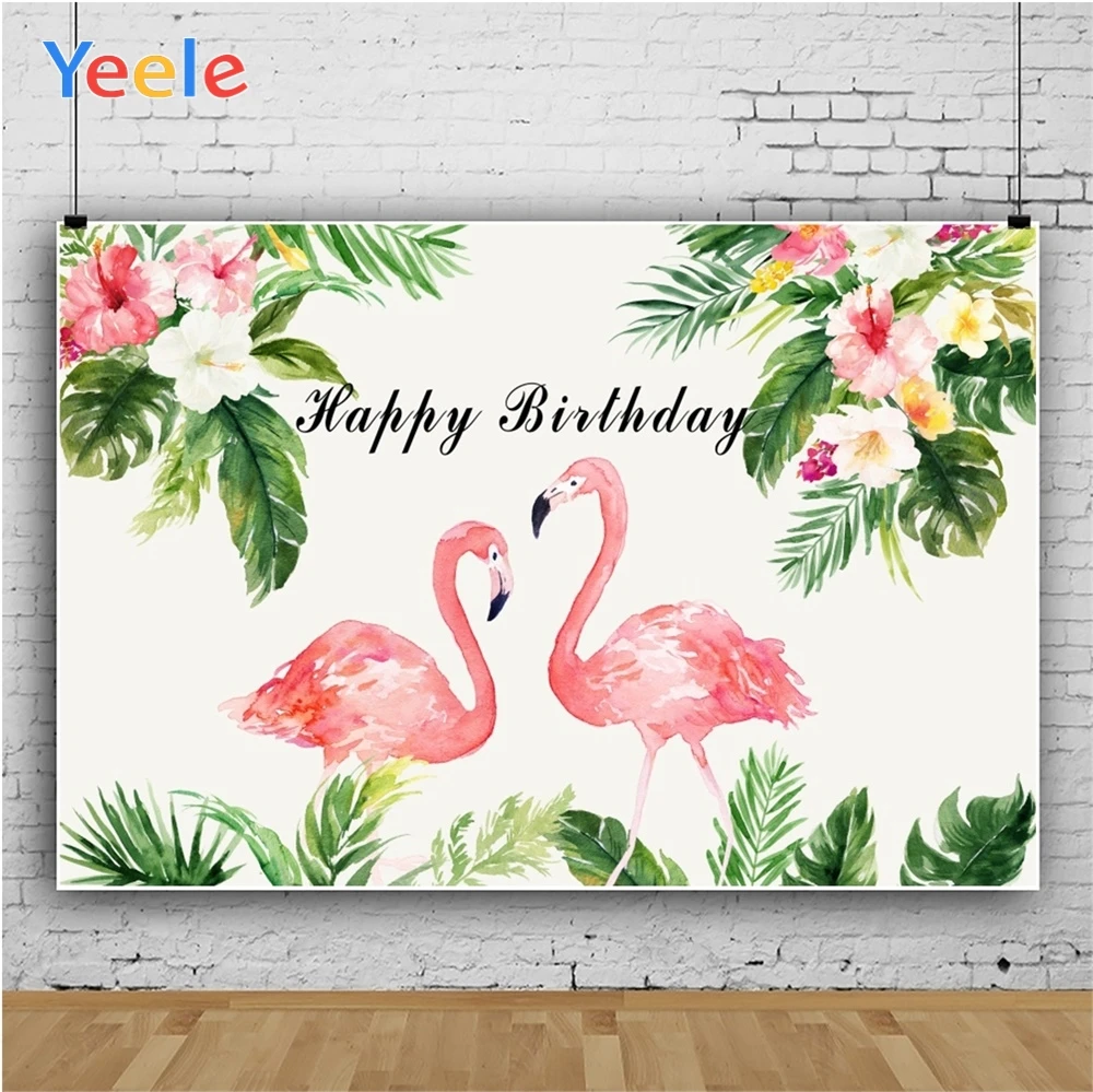 Фон для фотосъемки с изображением фламинго на день рождения | Электроника