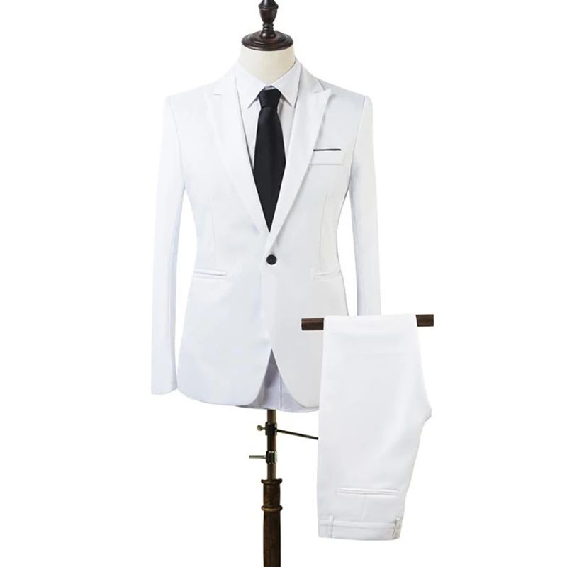 

1Set Men Slim Fit Formal Business Tuxedos Suit Coat Pants Party Wedding Prom 2021