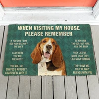 3d please remember basset hound dogs house rules custom doormat non slip door floor mats decor porch doormat