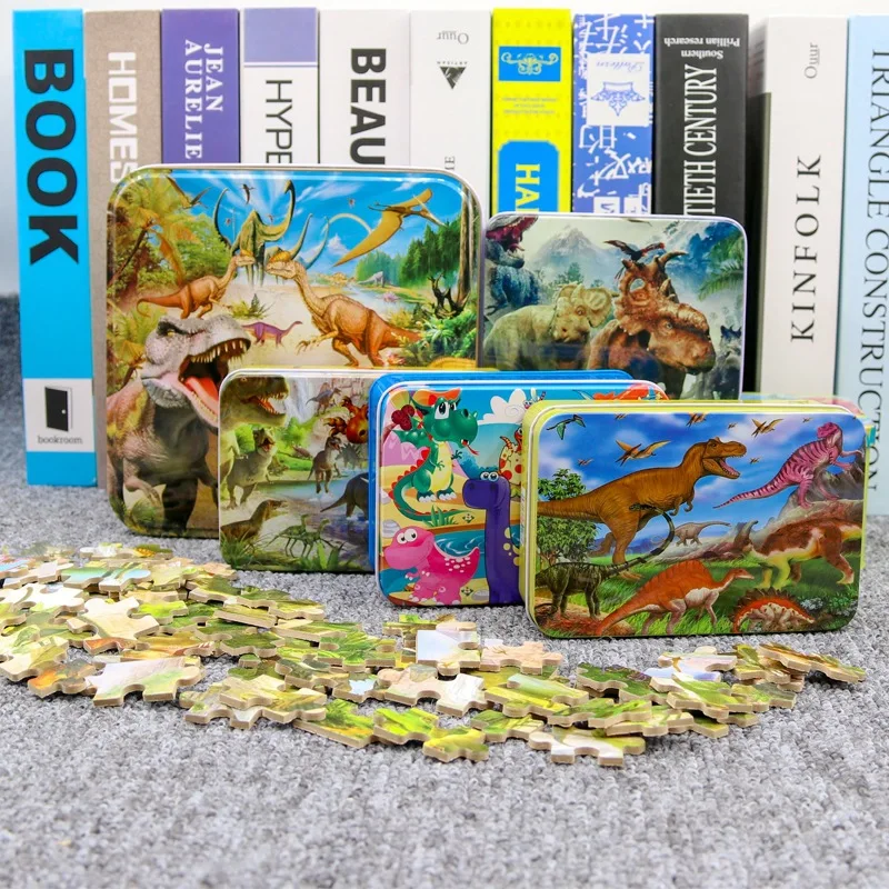 Factory Sales Dinosaur Jigsaw Puzzle Children 100-200 PCs Boys 34-6-7-8-Year-Old 500 PCs Educational Wooden Toy