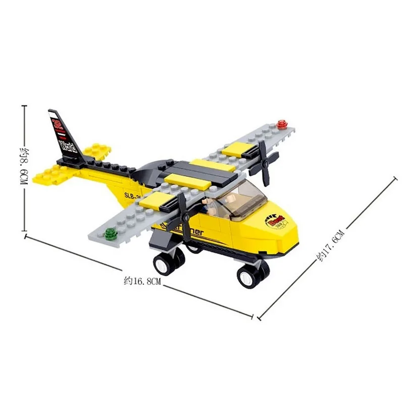 

M38-B0360 City Aviation World Trainer Aircraft Building Block Model Children's Educational Particle Assembled Toy Birthday Gift