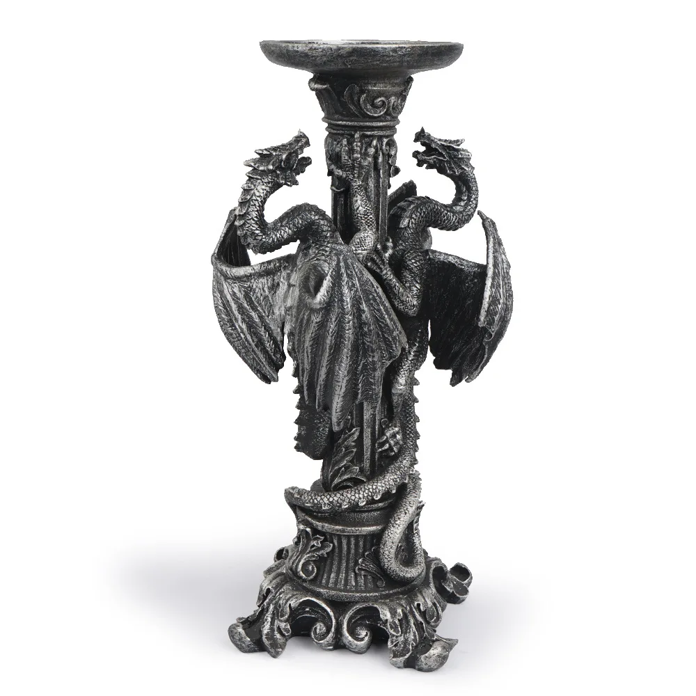 Dragon Figurine Candles Holder Dinner Table Home Decoration Roman Pillars Candlestick Antique Candelabra Ornaments decor | Дом и сад