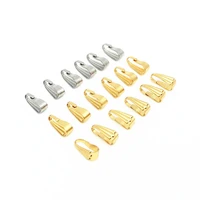 100pcslot steel gold color stainless steel glossy pattern clips clasps hooks necklace for diy jewelry making supplies