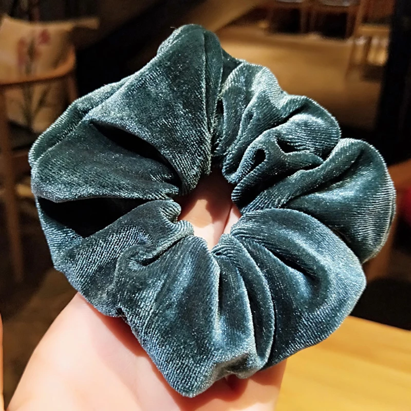 

1PC Velvet Hair Scrunchie Elastic Hair Bands Solid Color Women Girls Headwear Ponytail Holder Hair Accessories Large Hair Ring