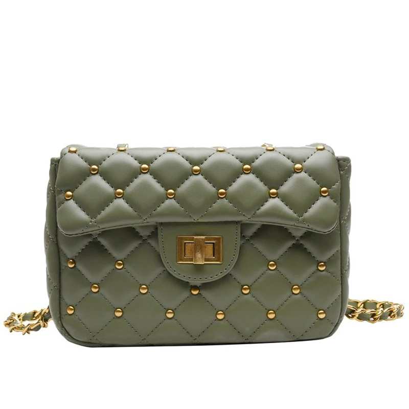 Сумка мессенджер женская с заклепками и цепочкой|Сумки ручками| |