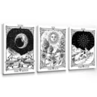 Настенная картина в стиле бохо с изображением карты Таро, черно-белый постер в стиле хиппи Для скандинавской спальни, гостиной, ванной комнаты, солнца, луны, звезды