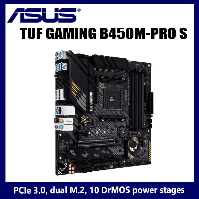 Online Buchse AM4 Asus TUF GAMING B450M-PRO S Motherboard PCI-E 3,0 M.2 SATA III 128GB DDR4 Desktop B450 Placa-mãe AM4 Micro ATX Verwendet