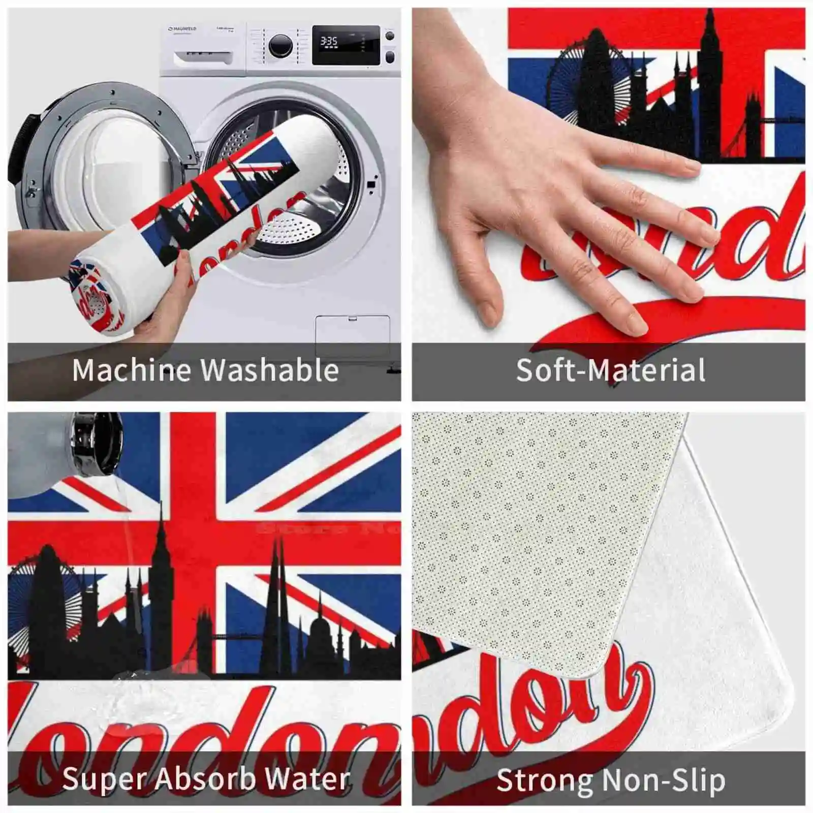 Коврик для дома с флагом Великобритании комнатный ковер путешествий на