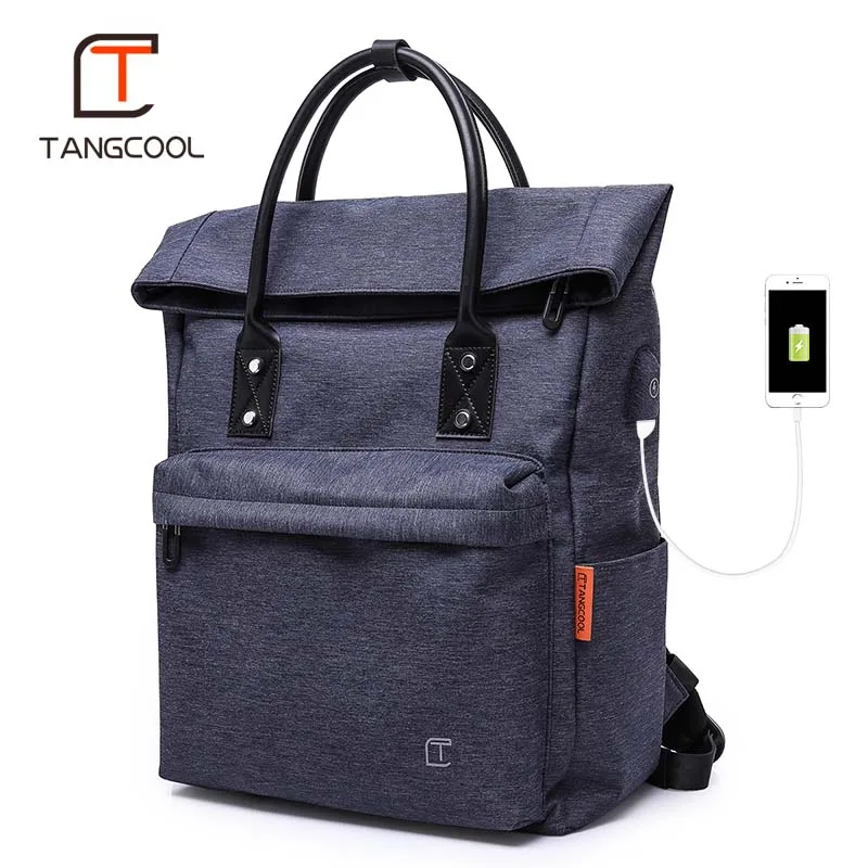 Tangcool многофункциональный usb зарядка для мужчин 15," Ноутбук рюкзаки для подростков водонепроницаемый досуг путешествия модные женские рюкзаки - Цвет: Темно-синий